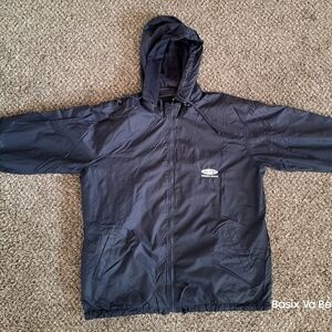 Men's Dark Blue Windbreaker with Hood